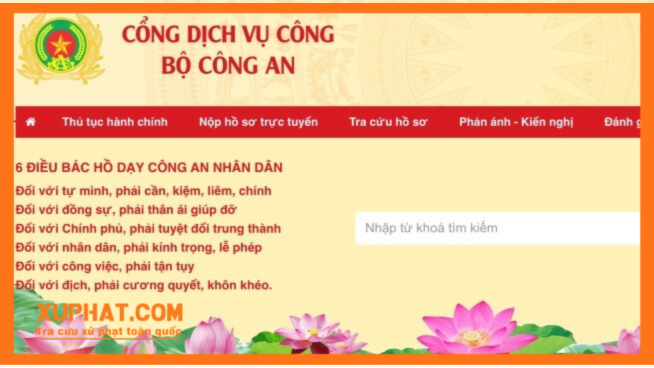 Nộp phạt nguội qua Cổng Dịch vụ của Bộ Công an