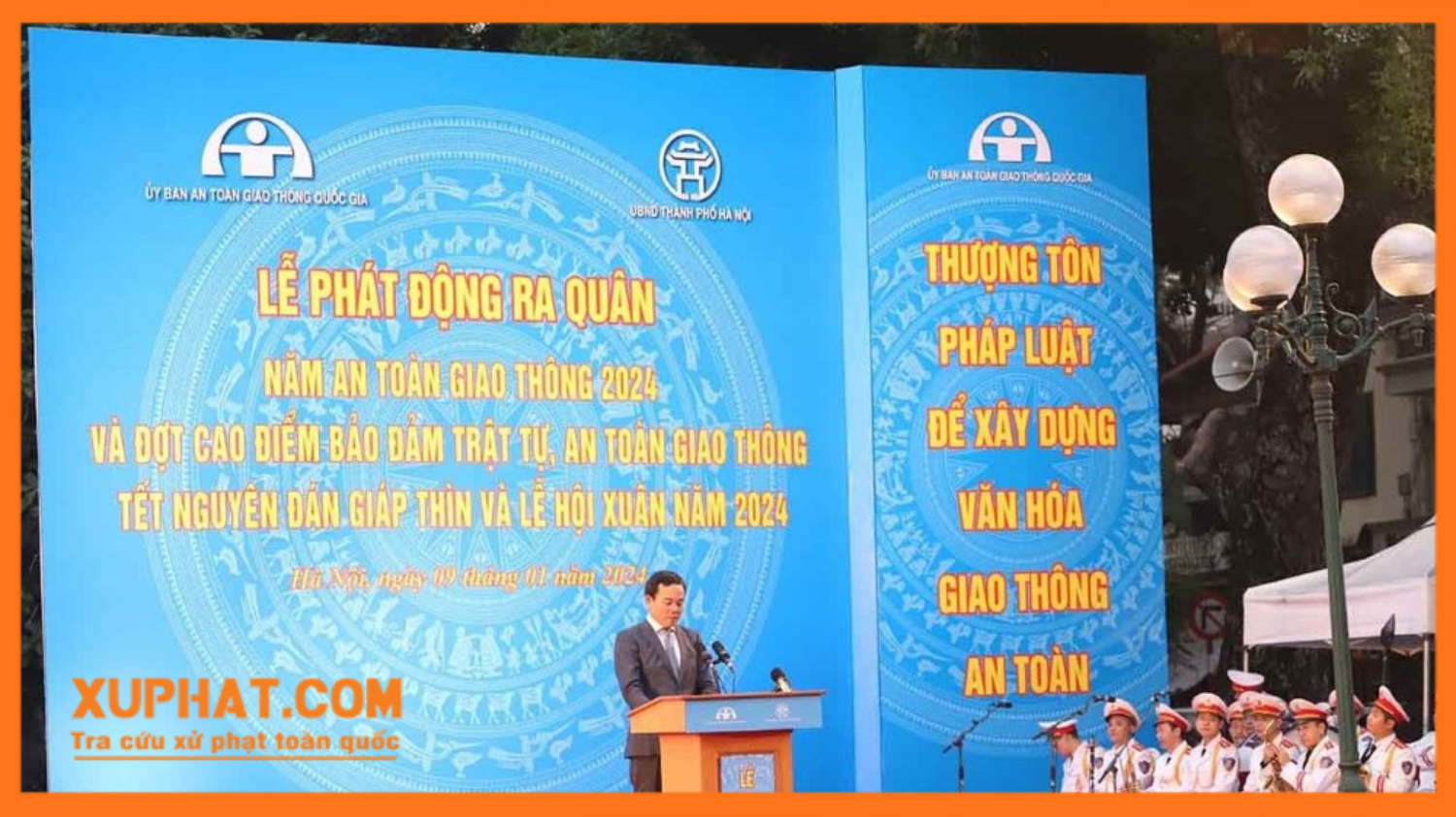 Phó Thủ tướng Chính phủ Trần Lưu Quang phát biểu tại Lễ phát động ra quân Năm An toàn giao thông 2024.