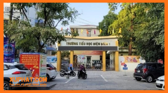 Trường Tiểu học Điện Biên 1, nơi xảy ra vụ việc nhiều học sinh nôn ói sau khi ăn trưa khiến nhiều phụ huynh hoang mang