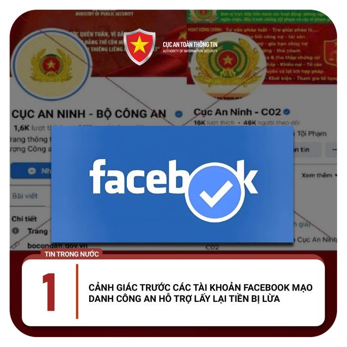 Cảnh giác trước các tài khoản Facebook mạo danh công an hỗ trợ lấy lại tiền bị lừa 